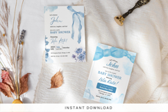 Editable Blue Bow Baby Shower Invitation Canva Template Product Image 10