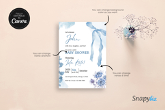 Editable Blue Bow Baby Shower Invitation Canva Template Product Image 6