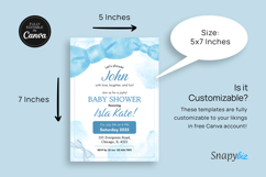 Editable Blue Bow Baby Shower Invitation Canva Template Product Image 4