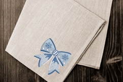 Blue Bow Embroidery Design - Machine Embroidery Product Image 3