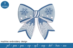 Blue Bow Embroidery Design - Machine Embroidery Product Image 1