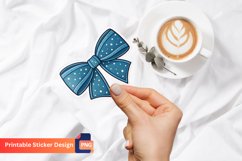 Blue Bow Sticker, Decorative blue bow sticker Product Image 1