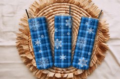 20oz Snowflakes Christmas Tumbler Buffalo Plaid Gingham Warp Product Image 1