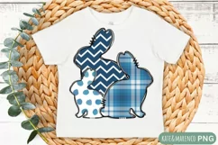 Boy Easter PNG | Blue Bunnies PNG | Kids Easter Sublimation Product Image 1