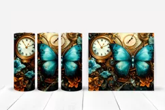 Steampunk Butterfly Tumbler Wrap | 20 oz Vintage Tumbler Product Image 2