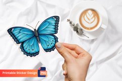 Blue Butterfly Sticker, Decorative Blue Butterfly Sticker Product Image 1