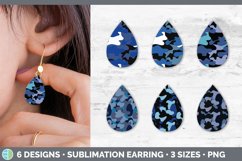 Bundle of six blue camo teardrop earrings sublimation designs