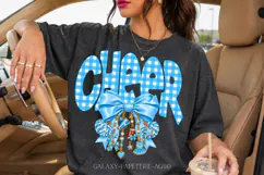 Blue Gingham Cheer PNG with Bow and Charms Product Image 2