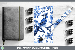 GorgeousBlue Chinoiserie Birds Pen Wrap design.