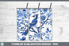 GorgeousBlue Chinoiserie Birds Tumbler design.