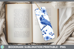 GorgeousBlue Chinoiserie Birds Bookmark design.