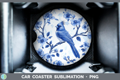 GorgeousBlue Chinoiserie Birds Car Coaster design.
