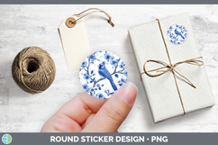 GorgeousBlue Chinoiserie Birds Stickers design.