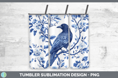 GorgeousBlue Chinoiserie Birds Tumbler design.