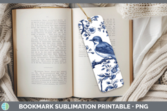GorgeousBlue Chinoiserie Birds Bookmark design.