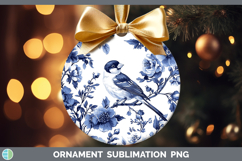 GorgeousBlue Chinoiserie Birds Ornament design.