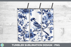 GorgeousBlue Chinoiserie Birds Tumbler design.