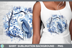 GorgeousBlue Chinoiserie Birds Shirt design.