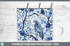 GorgeousBlue Chinoiserie Birds Tumbler design.