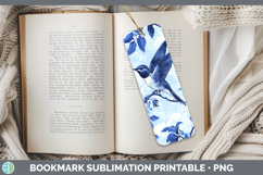 GorgeousBlue Chinoiserie Birds Bookmark design.