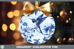 GorgeousBlue Chinoiserie Birds Ornament design.