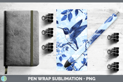 GorgeousBlue Chinoiserie Birds Pen Wrap design.