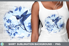 GorgeousBlue Chinoiserie Birds Shirt design.