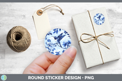 GorgeousBlue Chinoiserie Birds Stickers design.