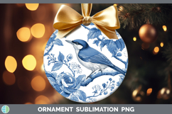GorgeousBlue Chinoiserie Birds Ornament design.