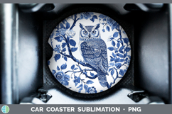 GorgeousBlue Chinoiserie Birds Car Coaster design.