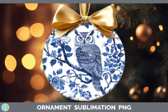 GorgeousBlue Chinoiserie Birds Ornament design.