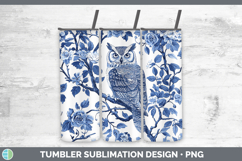 GorgeousBlue Chinoiserie Birds Tumbler design.