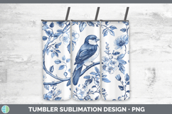 GorgeousBlue Chinoiserie Birds Tumbler design.