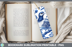 GorgeousBlue Chinoiserie Birds Bookmark design.