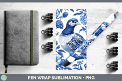 GorgeousBlue Chinoiserie Birds Pen Wrap design.