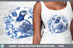 GorgeousBlue Chinoiserie Birds Shirt design.