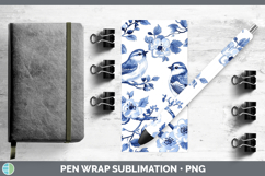 GorgeousBlue Chinoiserie Birds Pen Wrap design.