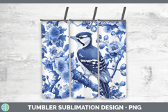 GorgeousBlue Chinoiserie Birds Tumbler design.