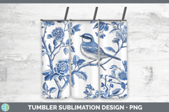 GorgeousBlue Chinoiserie Birds Tumbler design.