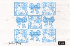 Checkered Chinoiserie Easter Bunny PNG Product Image 4