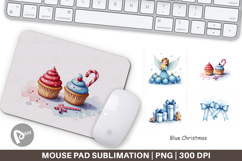 Blue Christmas Mouse Pad Product Image 1