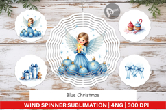 Blue Christmas Wind Spinner Product Image 1