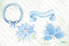 Blue Christmas Clipart Product Image 1