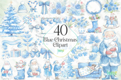Blue Christmas Clipart Bundle Product Image 1