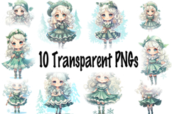 Cute Teal Christmas Clipart - 10 Transparent PNGs Anime Product Image 2