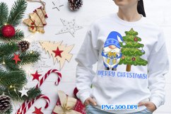 Blue Christmas gnome sublimation| Christmas gnome PNG Product Image 1