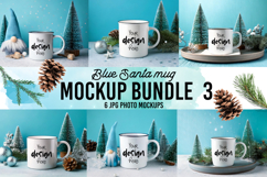 Blue themed Christmas mug JPG mockup bundle part 3 Product Image 1