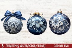 Blue Christmas Ornaments Clipart, Christmas PNG Product Image 1