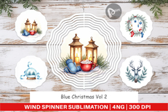 Blue Christmas Wind Spinner Product Image 1