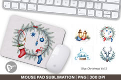 Blue Christmas Mouse Pad Product Image 1